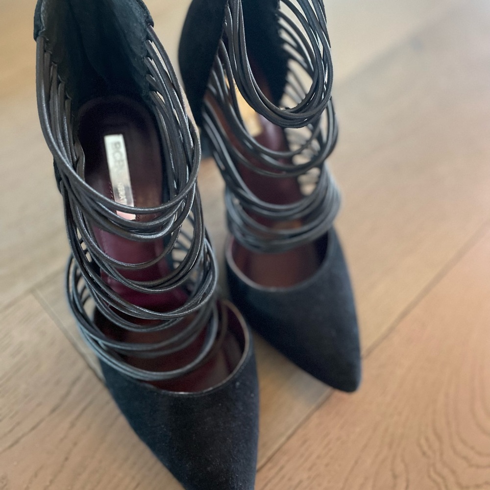 Black BCBG strappy heels. Size 9.